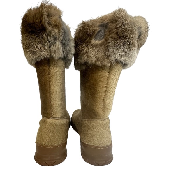 Oscar Sport Unisex Winna Tan Genuine Fur Boots Size 42 Mens 9 Womens 11.5 - Picture 7 of 14